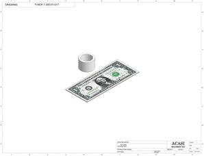 Automatic inline pressure overflow bottle filler machine, low viscosity, Part TI-NOF-1.000-01-017, by Acasi Machinery Inc.
