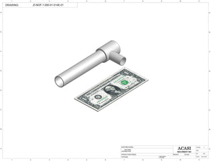 Automatic inline pressure overflow bottle filler machine, low viscosity, Part ZI-NOF-1.000-01-014E-01, by Acasi Machinery Inc.