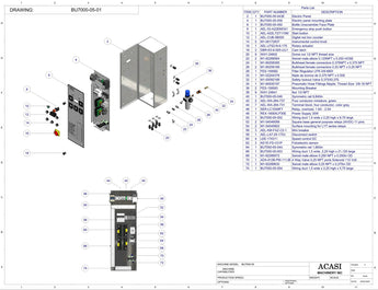 Automatic plastic and metal bottle unscrambler machine, model BU7000, Assy BU7000-05-01, by Acasi Machinery Inc.