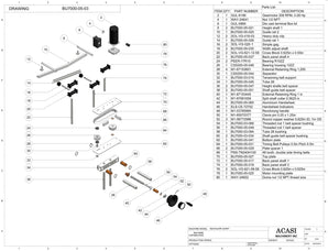 Automatic plastic and metal bottle unscrambler machine, model BU7100, Assy BU7000-05-03, by Acasi Machinery Inc.