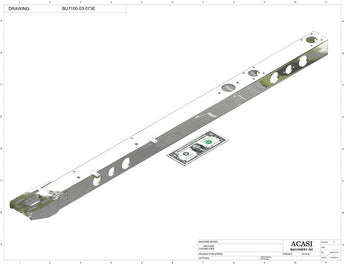 Automatic plastic and metal bottle unscrambler machine with 48 inches bowl, model BU7100, Assy BU7100-03-073E, by Acasi Machinery Inc.