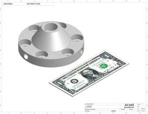 Automatic plastic and metal bottle unscrambler machine with 48 inches bowl, model BU7100, Part BU7000-07-026, by Acasi Machinery Inc.