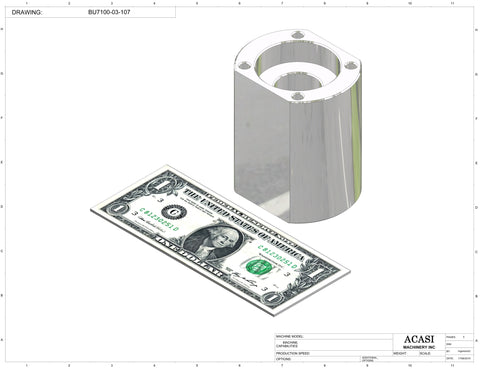 Automatic plastic and metal bottle unscrambler machine with 48 inches bowl, model BU7100, Part BU7100-03-107, by Acasi Machinery Inc.