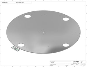Automatic plastic and metal bottle unscrambler machine with 48 inches bowl, model BU7100, Part BU7100-07-038, by Acasi Machinery Inc.