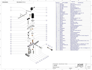 Automatic plastic and metal bottle unscrambler machine with 48 inches bowl, model TruSort-48 / 60 / SO, Assy 554-000-01-V1.0, by Acasi Machinery Inc.
