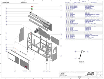 Automatic plastic and metal bottle unscrambler machine with 48 inches bowl, model TruSort-48, Assy 589-000-1, by Acasi Machinery Inc.
