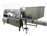 Automatic plastic and metal bottle unscrambler machine with 60 inches bowl, model - TruSort-60, by Acasi Machinery Inc., front and right view