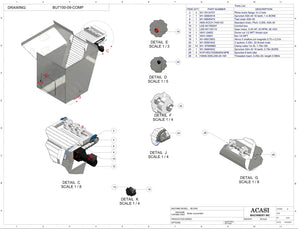 Automatic plastic and metal bottle unscrambler machinewith 48 inches bowl, model BU7100, Assy BU7100-09-COMP, by Acasi Machinery Inc.
