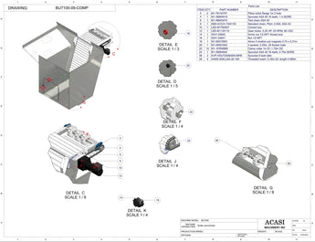 Automatic plastic and metal bottle unscrambler machinewith 48 inches bowl, model BU7100, Assy BU7100-09-COMP, by Acasi Machinery Inc.