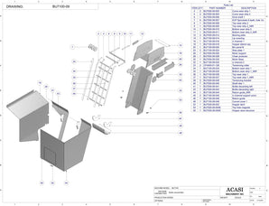 Automatic plastic and metal bottle unscrambler machinewith 48 inches bowl, model BU7100, Assy BU7100-09, by Acasi Machinery Inc.