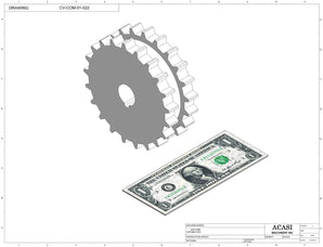 Automatic variable speed power straight bottle Conveyor, Parts CV-COM-01-022 , by Acasi Machinery Inc.