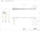 Automatic variable speed power straight bottle corrosion resistant conveyor, model CV100 dimensional, by Acasi Machinery Inc.