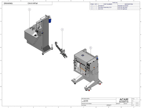 Automatic Inline Bottle Capping Machine Model CAI-X-WFall Parts