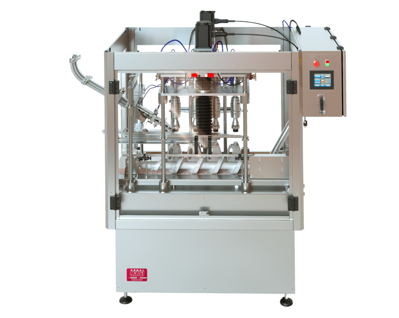 Single head chuck capper machine with vibratory type cap feeder, model ...