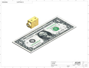 Automatic inline piston filler machine model - MiniPiston 1 SH, Component CLIPP-MLV-3, by Acasi Machinery Inc.