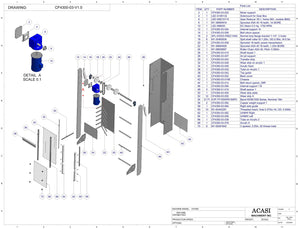 Waterfall cap feeder and sorter, model CF4300, Assy CF4300-03-V1.0, by Acasi Machinery Inc.