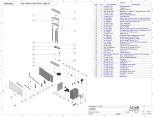 Waterfall cap feeder and sorter, model CF4400, Assy CF4400 (Elevation System & Electrical Panel), by Acasi Machinery Inc.