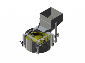 Centrifugal cap feeder, model CF 5200, by Acasi Machinery Inc. front and right view