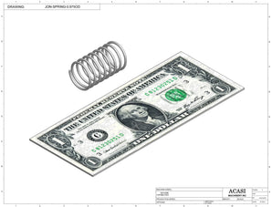 Automatic inline pressure overflow bottle filler machine, low viscosity, Component JON-SPRING-0.975OD, by Acasi Machinery Inc.