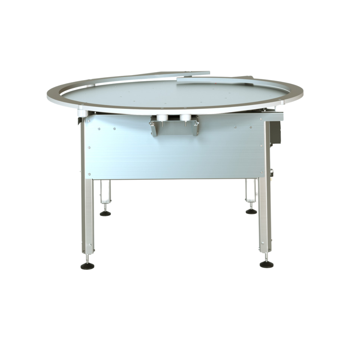 Automated Rotating Table Automatic accumulating rotary table, model RA 59, by Acasi Machinery Inc.