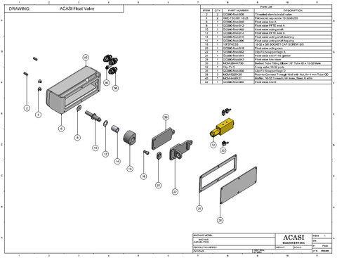 Overflow Liquid Filler Part GI3300-Float By Acasi Mchinery