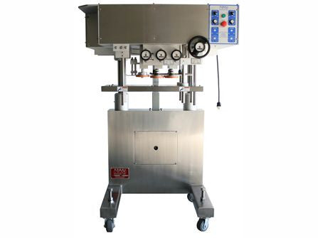 Inline capping machine for a wide range of containers and caps, model CS5200, by Acasi Machinery Inc., front view
