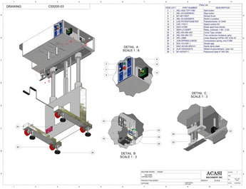Inline capping machine for a wide range of containers and caps, model CS5200, Assy CS5200-03, by Acasi Machinery Inc.