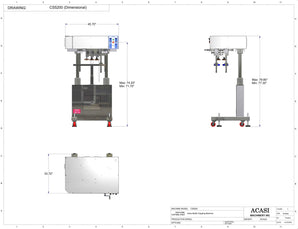 Inline capping machine for a wide range of containers and caps, model CS5200 dimensions, by Acasi Machinery Inc.