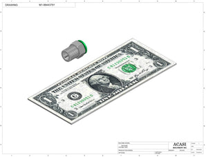 Automatic inline pressure overflow bottle filler machine, low viscosity, Component M1-88443791, by Acasi Machinery Inc.