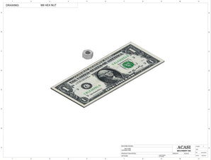 Chuck Bottle Capper - Model PC1-JAW-VIB Component M8 HEX NUT