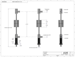 Pressure Overflow Bottom up Nozzles - Drawings