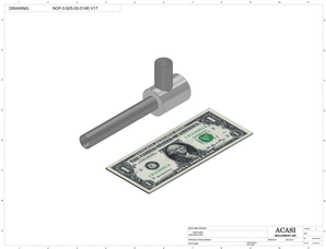 Overflow Nozzle Bottom Up Assy NOF-0.625-02-014E-V17