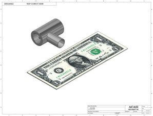 Automatic inline pressure overflow bottle filler machine, low viscosity, Assy NOF-COM-01-004E, by Acasi Machinery Inc.
