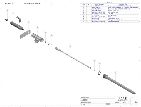 IBSO Bottom Up Nozzle 0.625in (10 in Long Size - Sanitary)