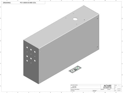 T Cork Push Capper, model - PC1-8000, Part PC1-8000-03-06E-COL, by Acasi Machinery Inc.