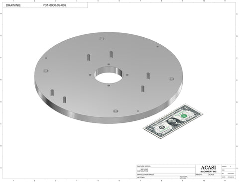 T Cork Push Capper, model - PC1-8000, Part PC1-8000-09-002, by Acasi Machinery Inc.