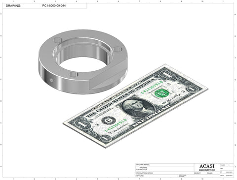 T Cork Push Capper, model - PC1-8000, Part PC1-8000-09-044, by Acasi Machinery Inc.