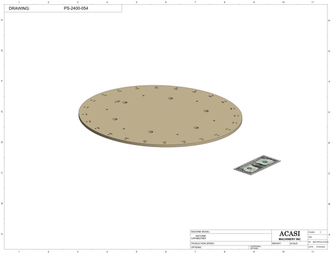 Pocket Sorter Model PS-2400 Part PS-2400-054 By Acasi Machine