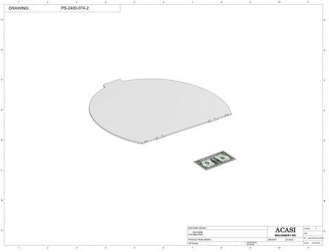 Pocket Sorter Model PS-2400 Part PS-2400-074-2 By Acasi Machinery