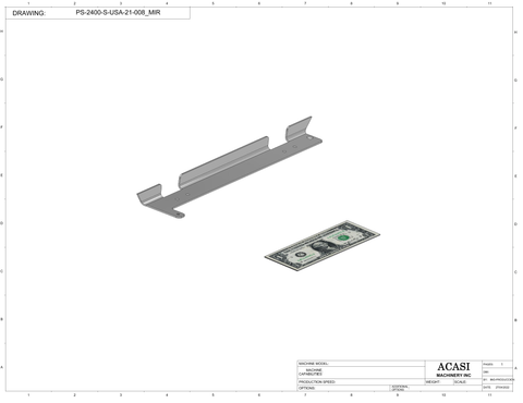 Pocket Sorter Model PS-2400 Part PS-2400-S-USA-21-008_MIR By Acasi Machinery