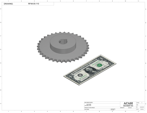 Rotary Filler RF48-18 Part RF48-05-110 By Acasi Machinery