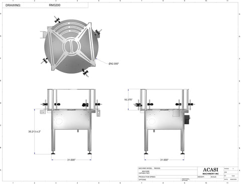 Rotary Mid Overflow Backup Table Model RM 3200 Drawings