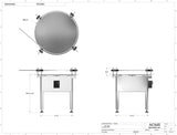 Automatic rotary table for bottles accumulation, model RA3200 dimensions, by Acasi Machinery Inc.