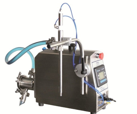 Semi-Automatic Pump Filler, Model PU1000, by Acasi Machinery Inc., front and left view