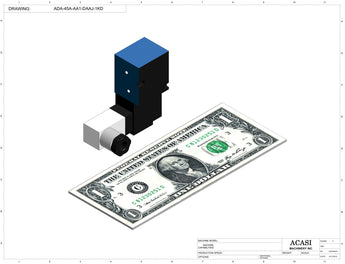 Semi-automatic pump filler machine, model PU1000, Component ADA-45A-AA1-DAAJ-1KD, by Acasi Machinery Inc.
