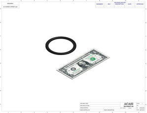 Semi automatic 1 gear pump filler machine, individual filling volume and speed adjusment, high viscocity liquid products, model TruPump 1S, Component JUI-GASKET-EPDM-3, by Acasi Machinery Inc.