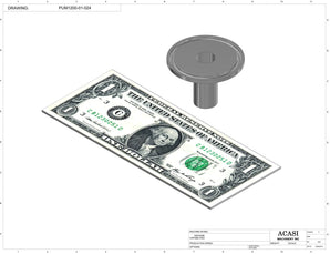 Semi automatic 1 gear pump filler machine, individual filling volume and speed adjusment, high viscocity liquid products, model TruPump 1S, Part PUM1200-01-024, by Acasi Machinery Inc.