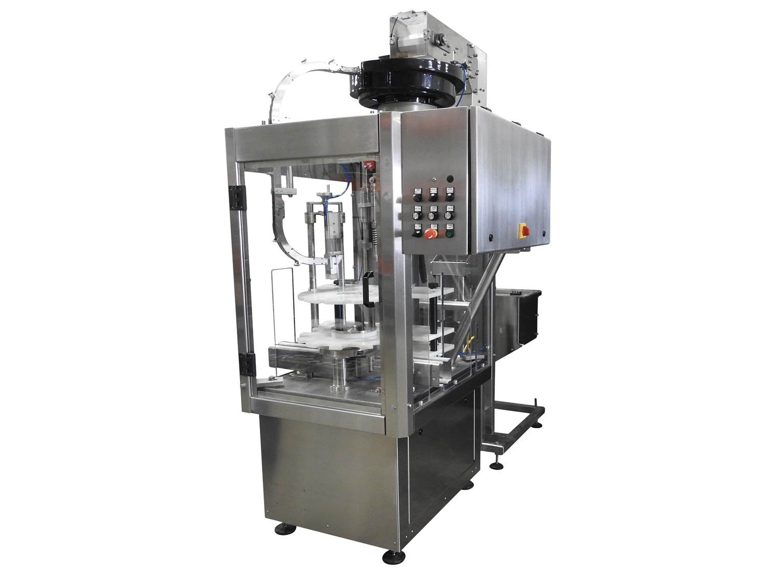 T Cork Push Capper with vibratory type cap feeder, model PC1-8000, by ...