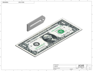 Stainless steel cap chute to feed various sizes of caps, model 11000, Part CD-21-004, by Acasi Machinery Inc.