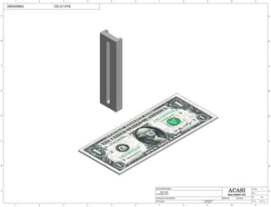 Stainless steel cap chute to feed various sizes of caps, model 11000, Part CD-21-018, by Acasi Machinery Inc.